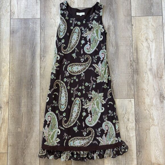 Vintage Womens Y2K Dress Size 10 Boho Forest Fairy Romantic Crochet Lace Paisley - Picture 13 of 16